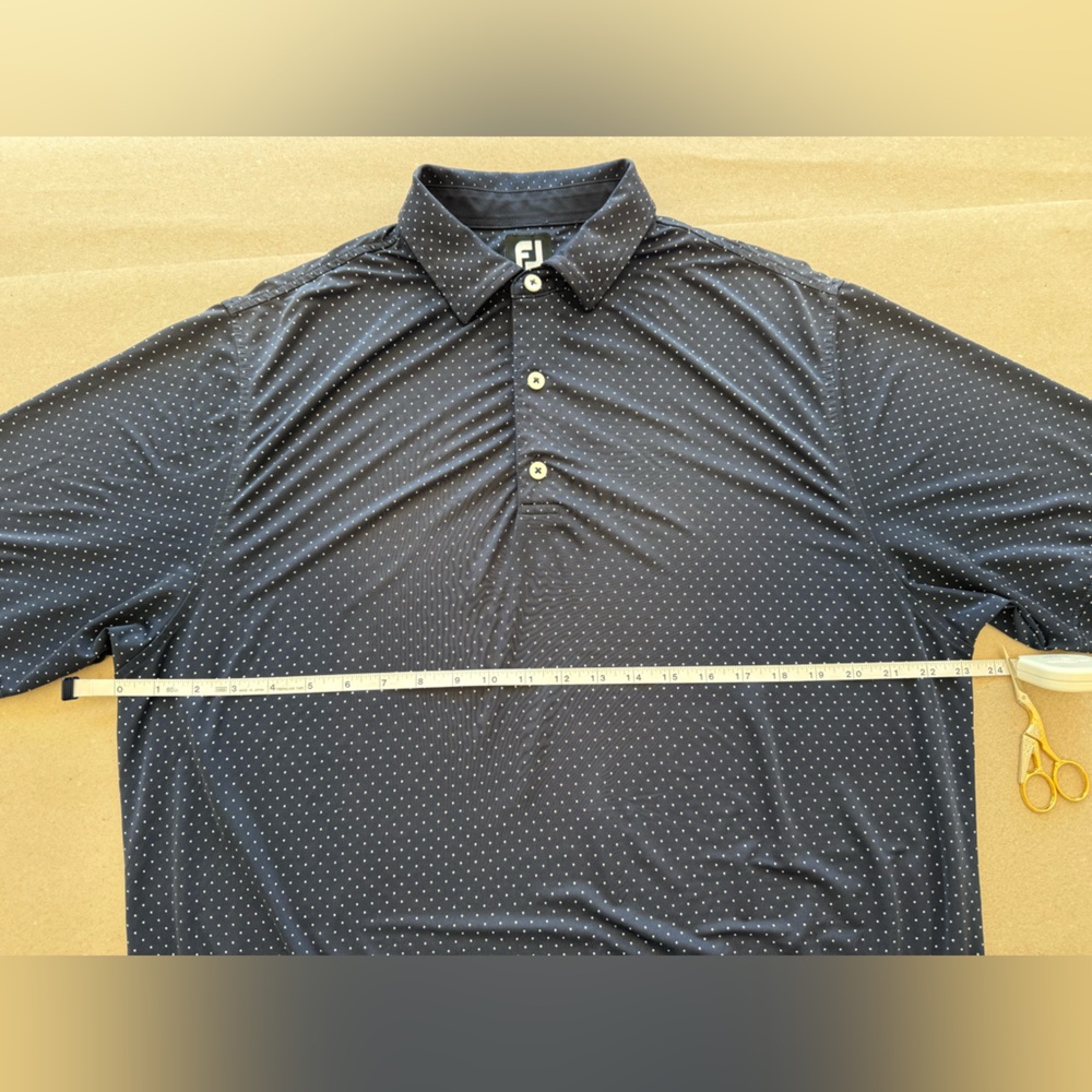 FootJoy — Men’s Navy Microdot Golf Polo — Size M - Picture 5 of 8